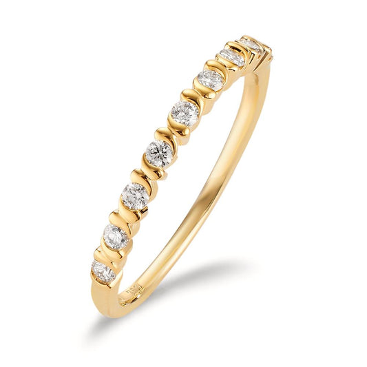 Memory ring 750/18K guld Diamant 0.22 ct, 9 Sten , w-si