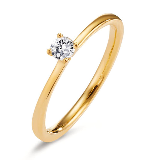 Solitaire ring 750/18K guld Diamant 0.15 ct, w-si
