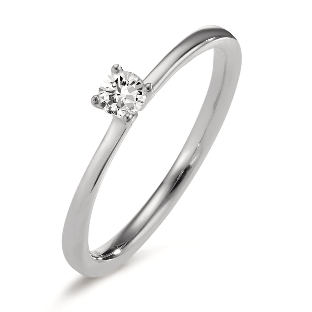 Solitaire ring 750/18K hvidguld Diamant 0.15 ct, w-si