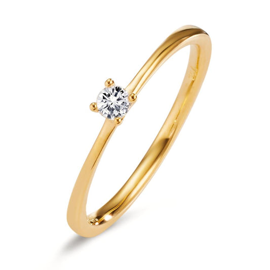 Solitaire ring 750/18K guld Diamant 0.10 ct, w-si