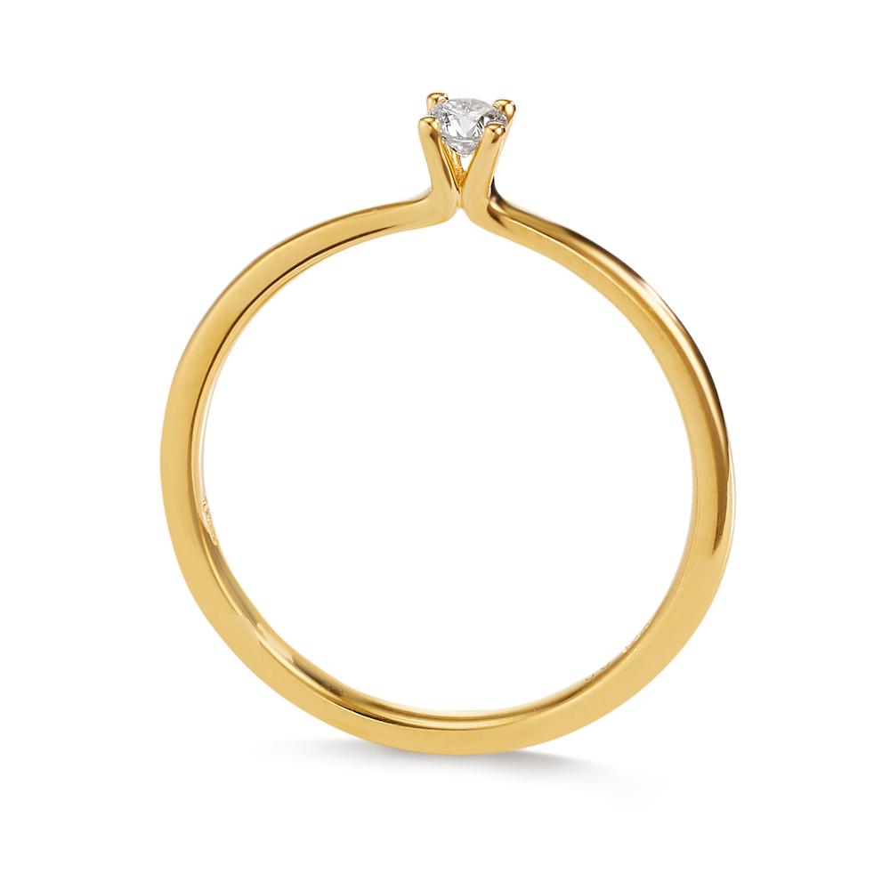 Solitaire ring 750/18K guld Diamant 0.10 ct, w-si