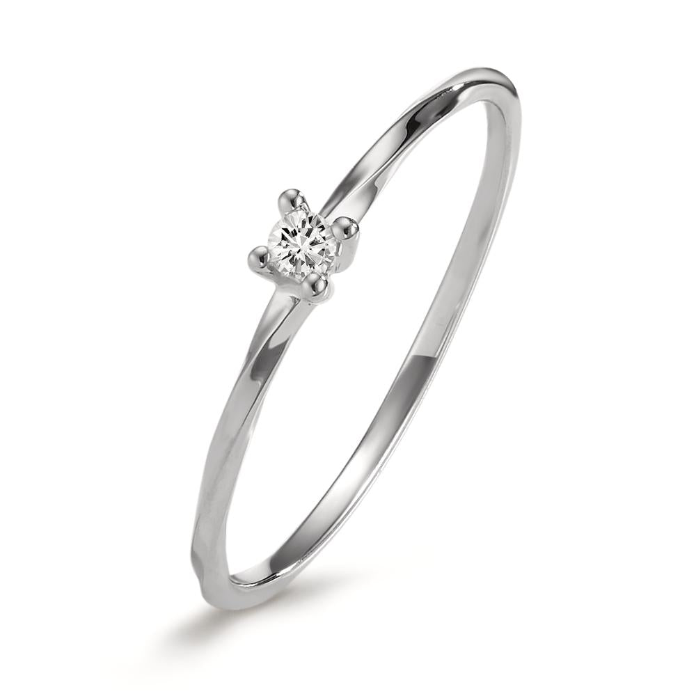 Solitaire ring 750/18K hvidguld Diamant 0.04 ct, w-si