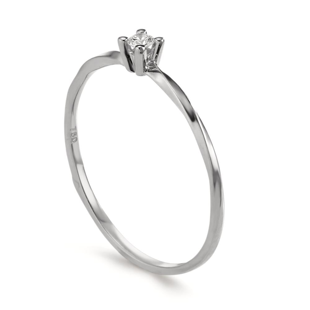 Solitaire ring 750/18K hvidguld Diamant 0.04 ct, w-si