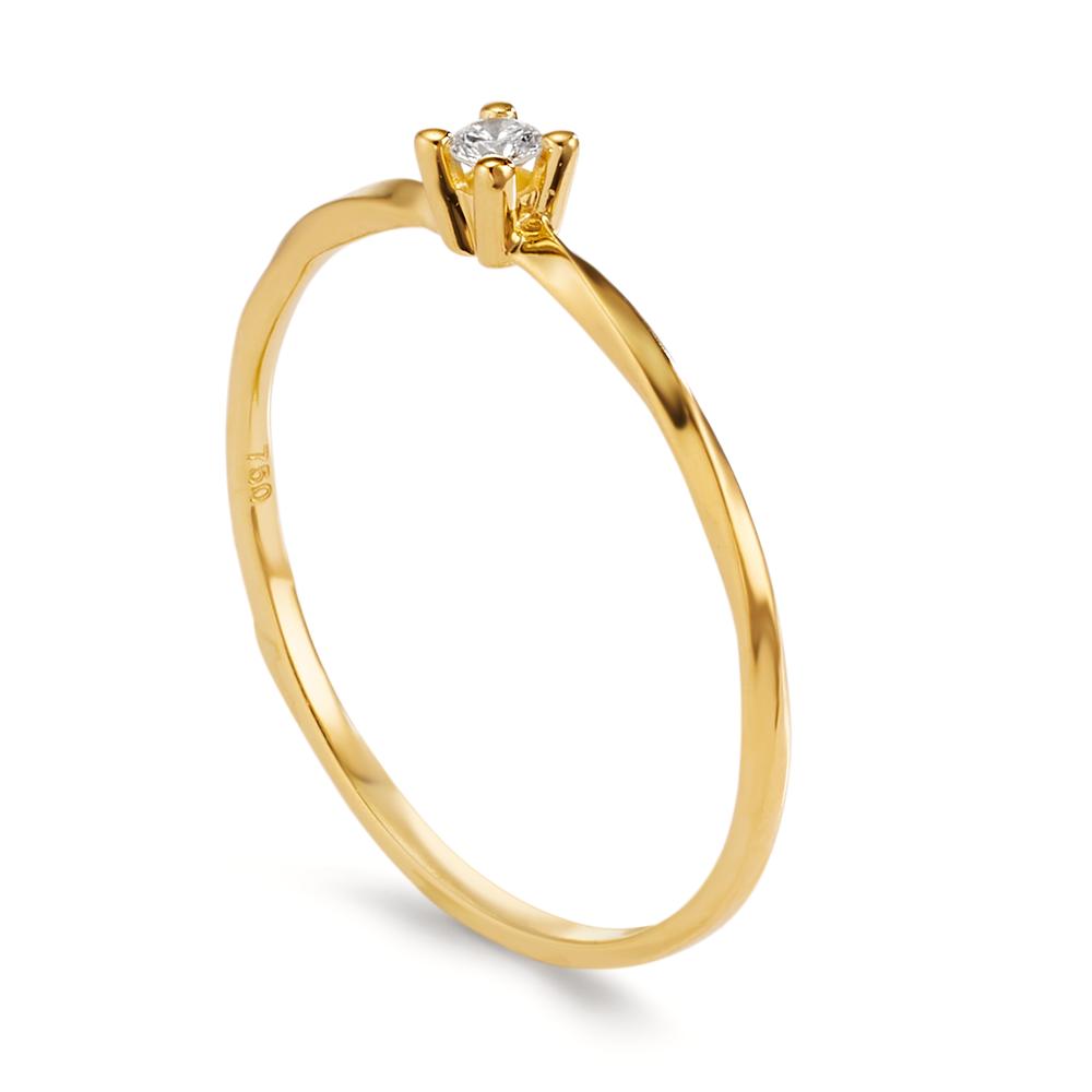 Solitaire ring 750/18K guld Diamant 0.04 ct, w-si