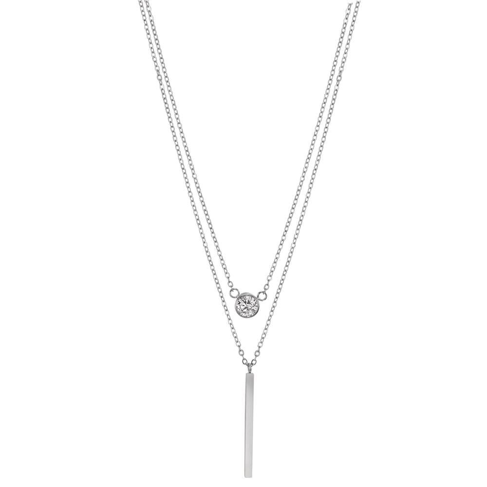 Collier Rustfrit stål Zirconia 40-45 cm