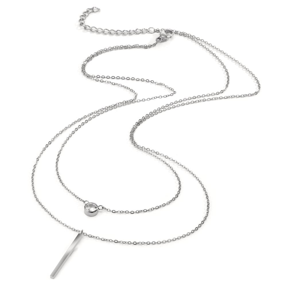 Collier Rustfrit stål Zirconia 40-45 cm