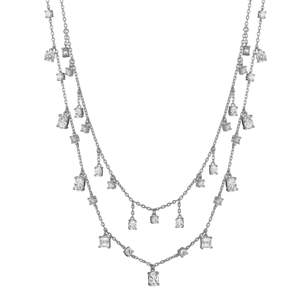 Collier Sølv Zirconia rhodineret 39-44 cm