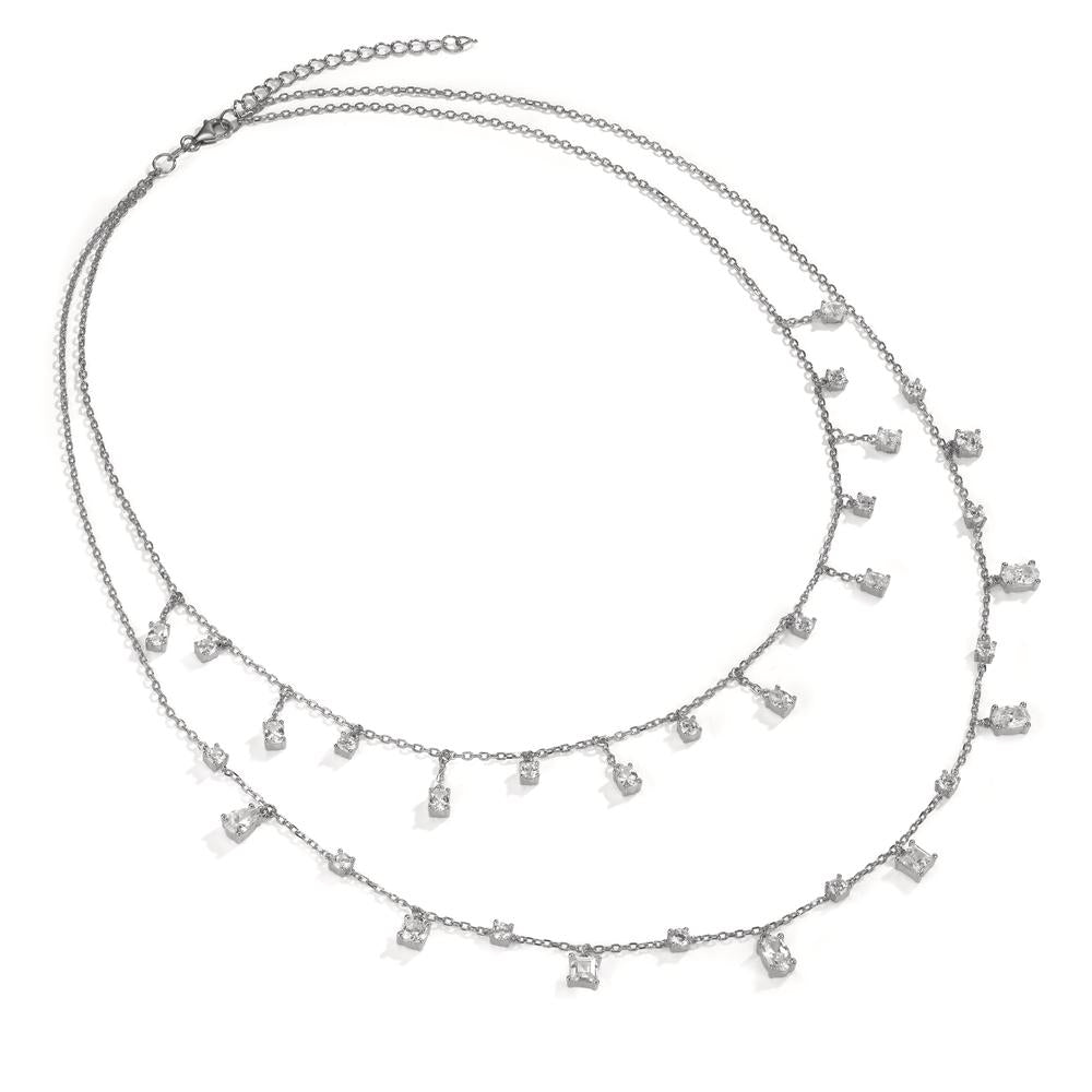 Collier Sølv Zirconia rhodineret 39-44 cm