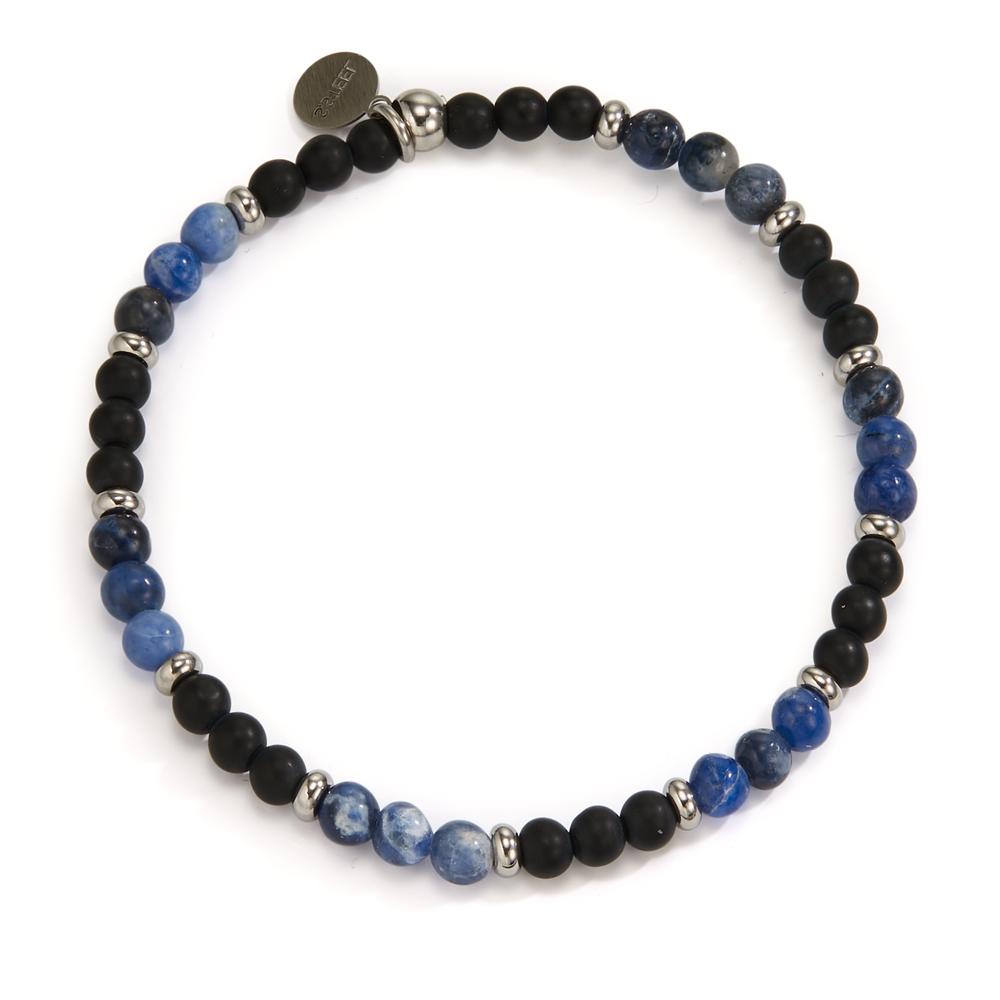 Armbånd Rustfrit stål Sodalit, Onyx 19 cm Ø4.5 mm