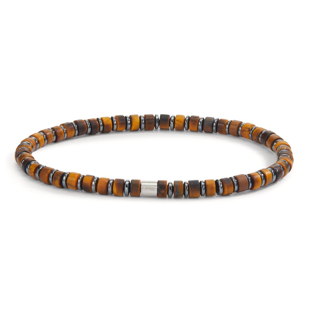 Armbånd Rustfrit stål Tiger øje, Hæmatit 20 cm Ø4.5 mm