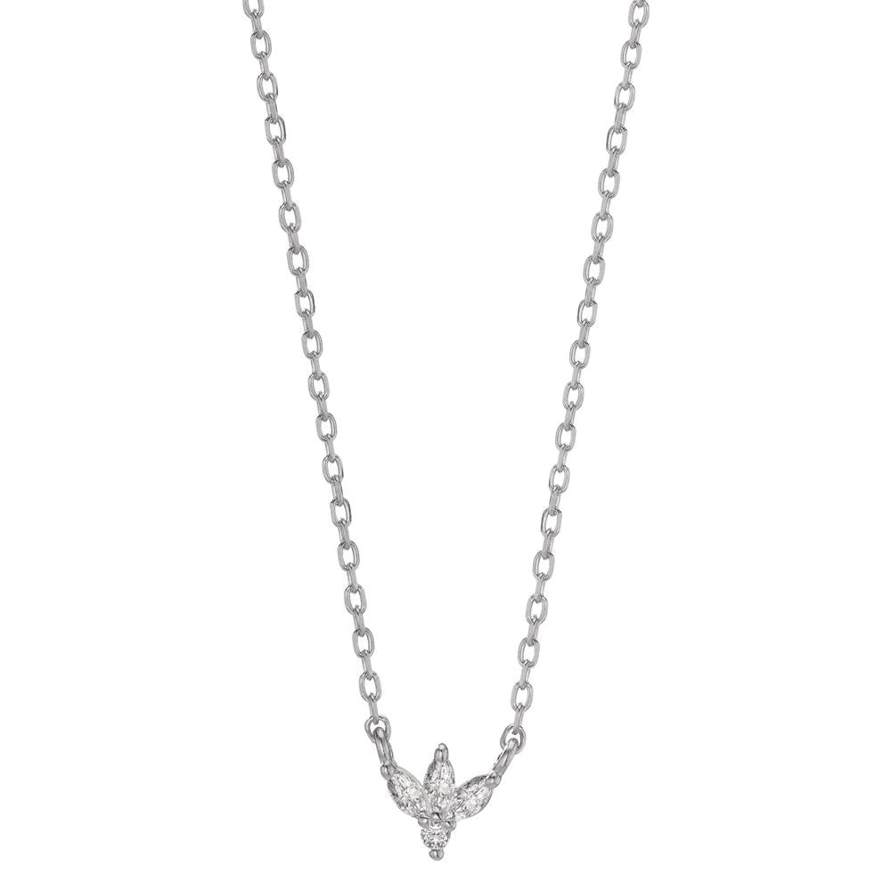 Collier Sølv Zirconia 4 Sten rhodineret 38-42 cm