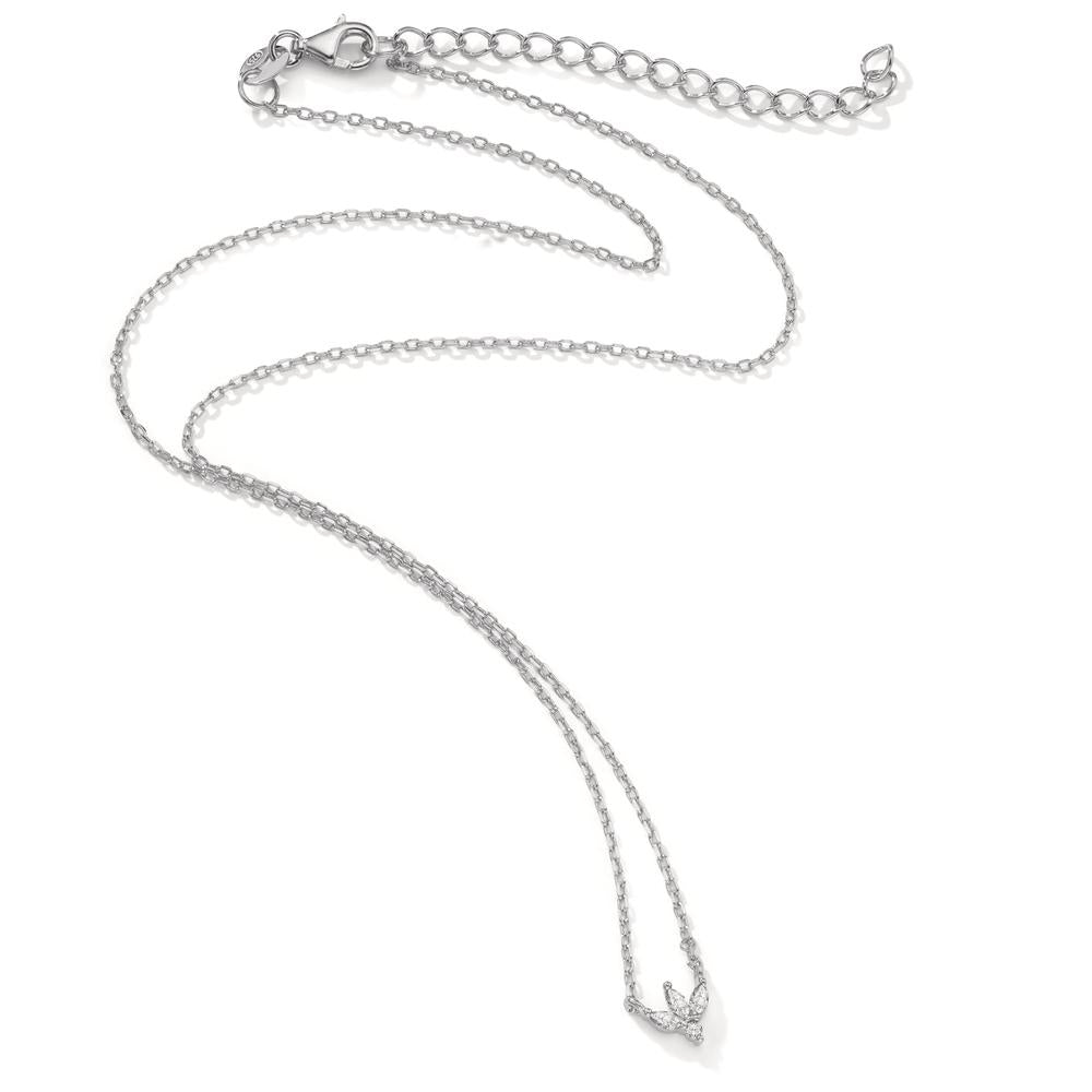 Collier Sølv Zirconia 4 Sten rhodineret 38-42 cm