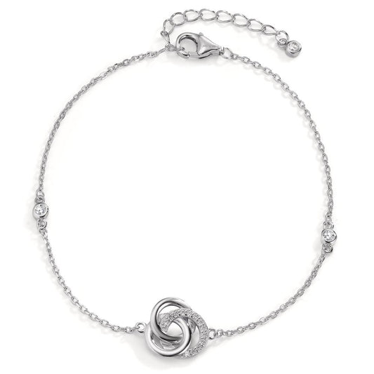 Armbånd Sølv Zirconia rhodineret 17-20.5 cm