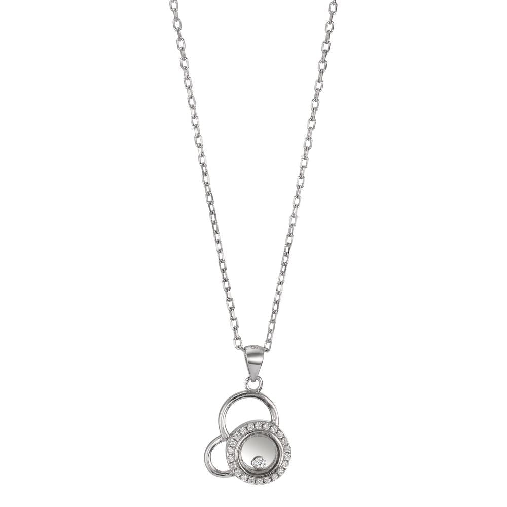 Collier Sølv Zirconia rhodineret 40-45 cm