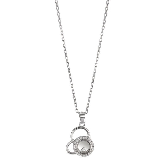 Collier Sølv Zirconia rhodineret 40-45 cm