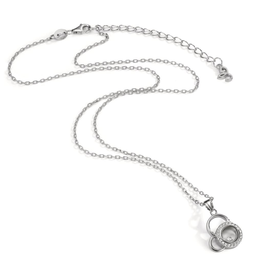 Collier Sølv Zirconia rhodineret 40-45 cm