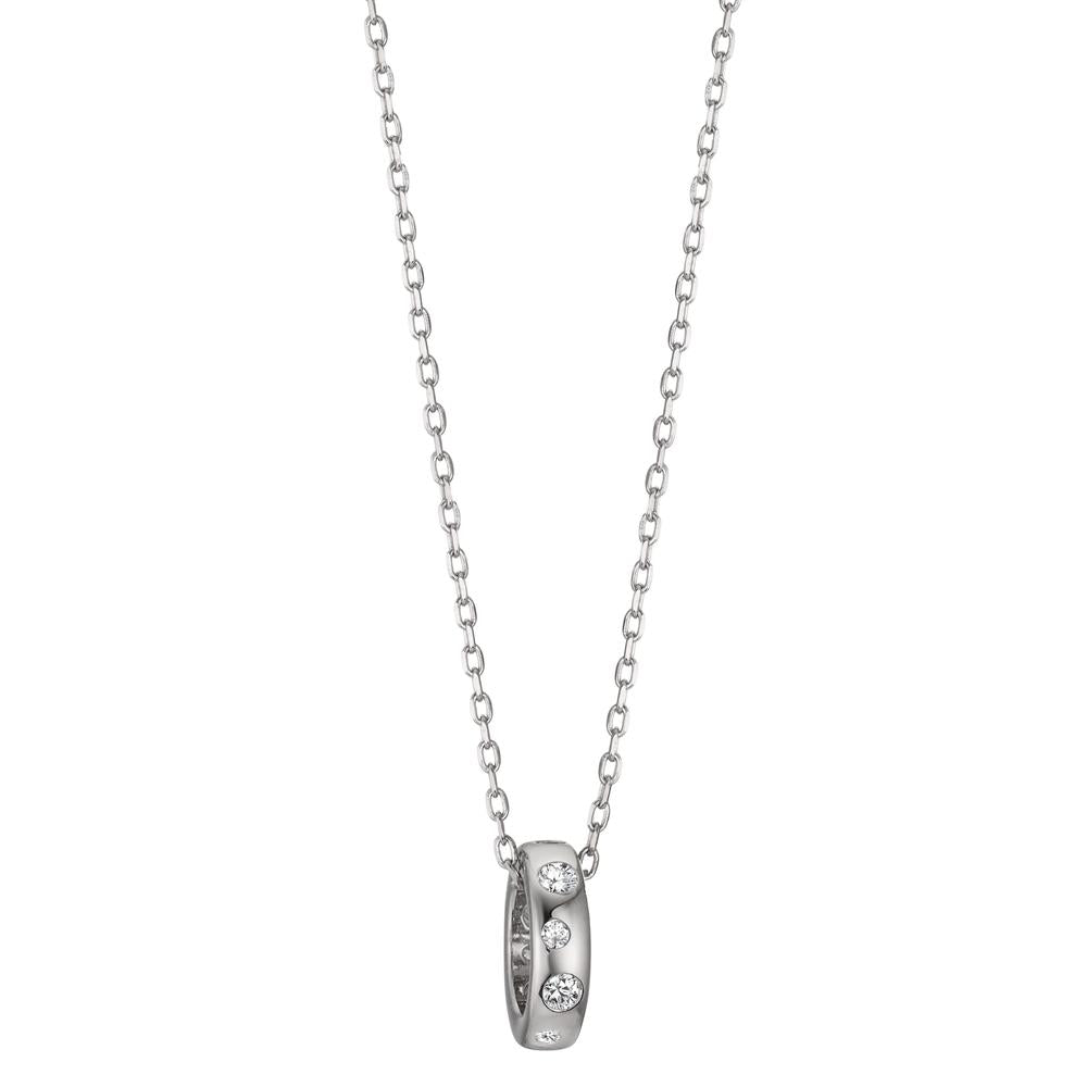 Collier Sølv Zirconia rhodineret 42-45 cm