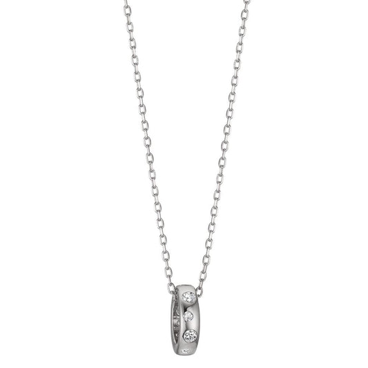 Collier Sølv Zirconia rhodineret 42-45 cm