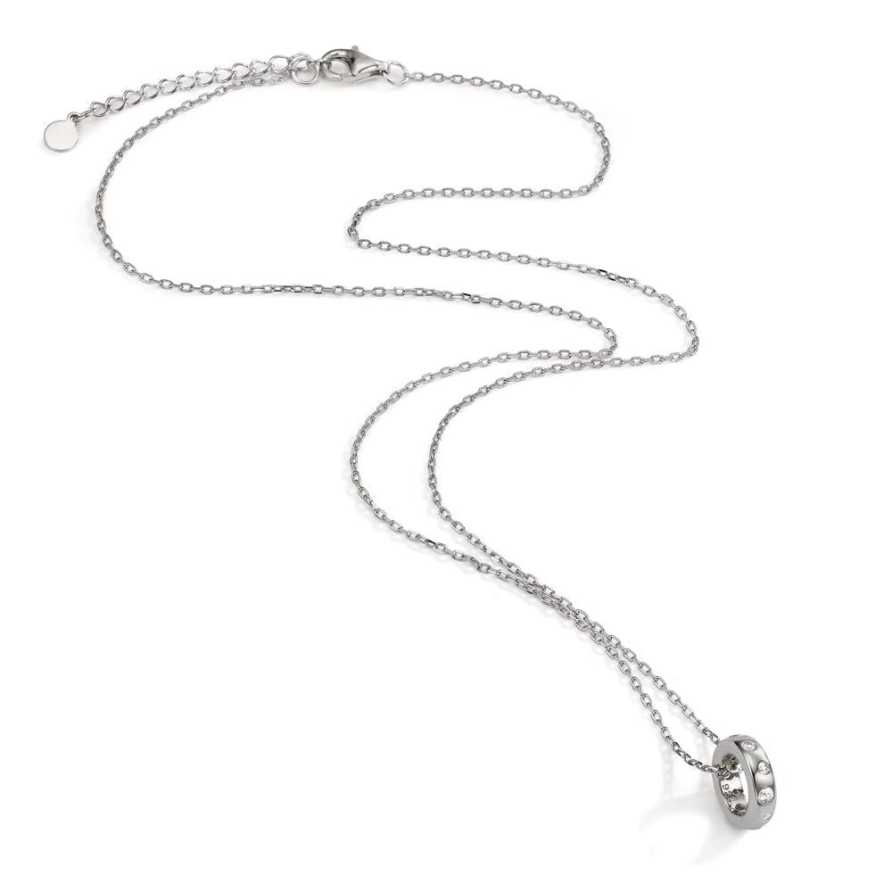 Collier Sølv Zirconia rhodineret 42-45 cm