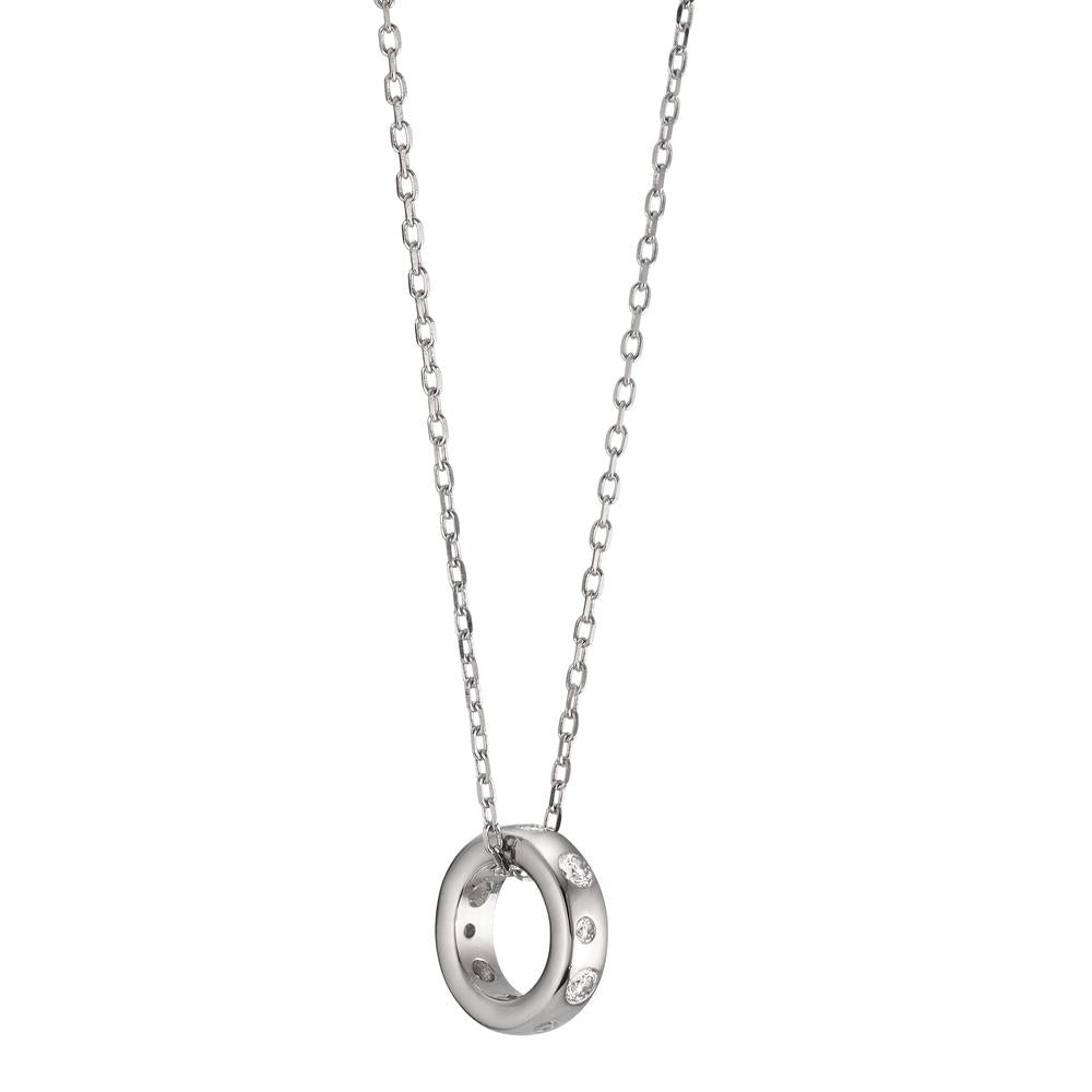 Collier Sølv Zirconia rhodineret 42-45 cm