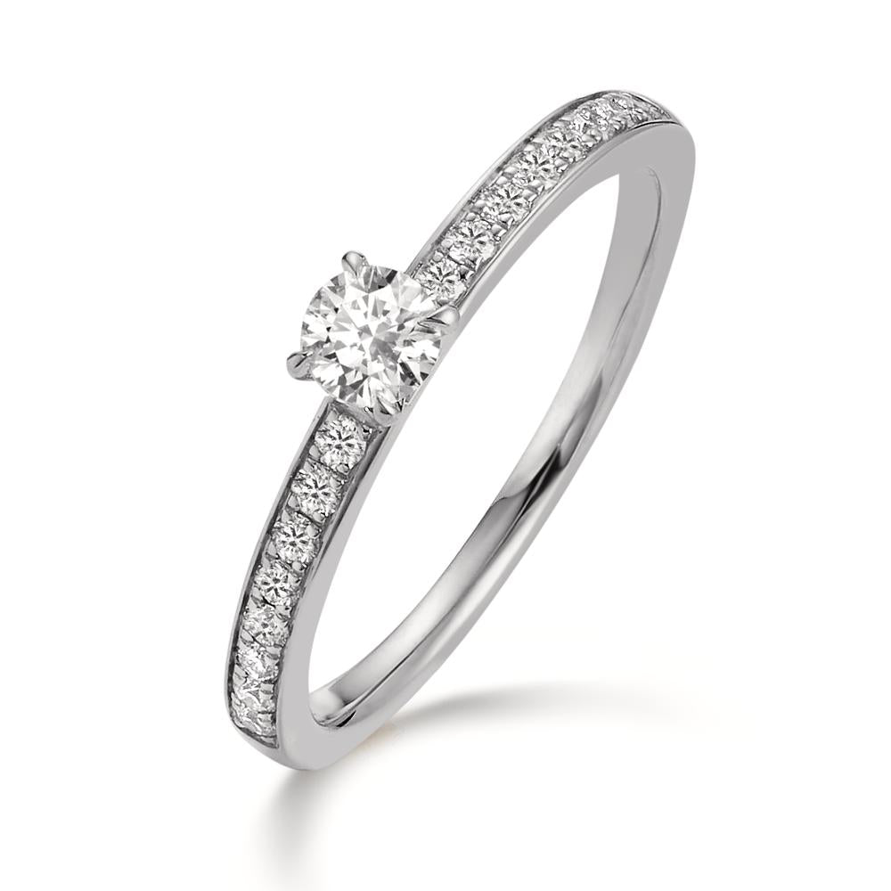 Solitaire ring 950 platin Diamant 0.34 ct, 17 Sten , w-si