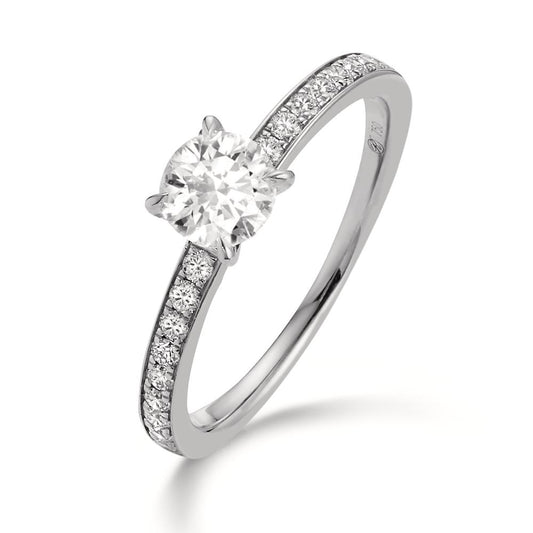 Solitaire ring 950 platin Diamant 0.65 ct, 19 Sten , w-si