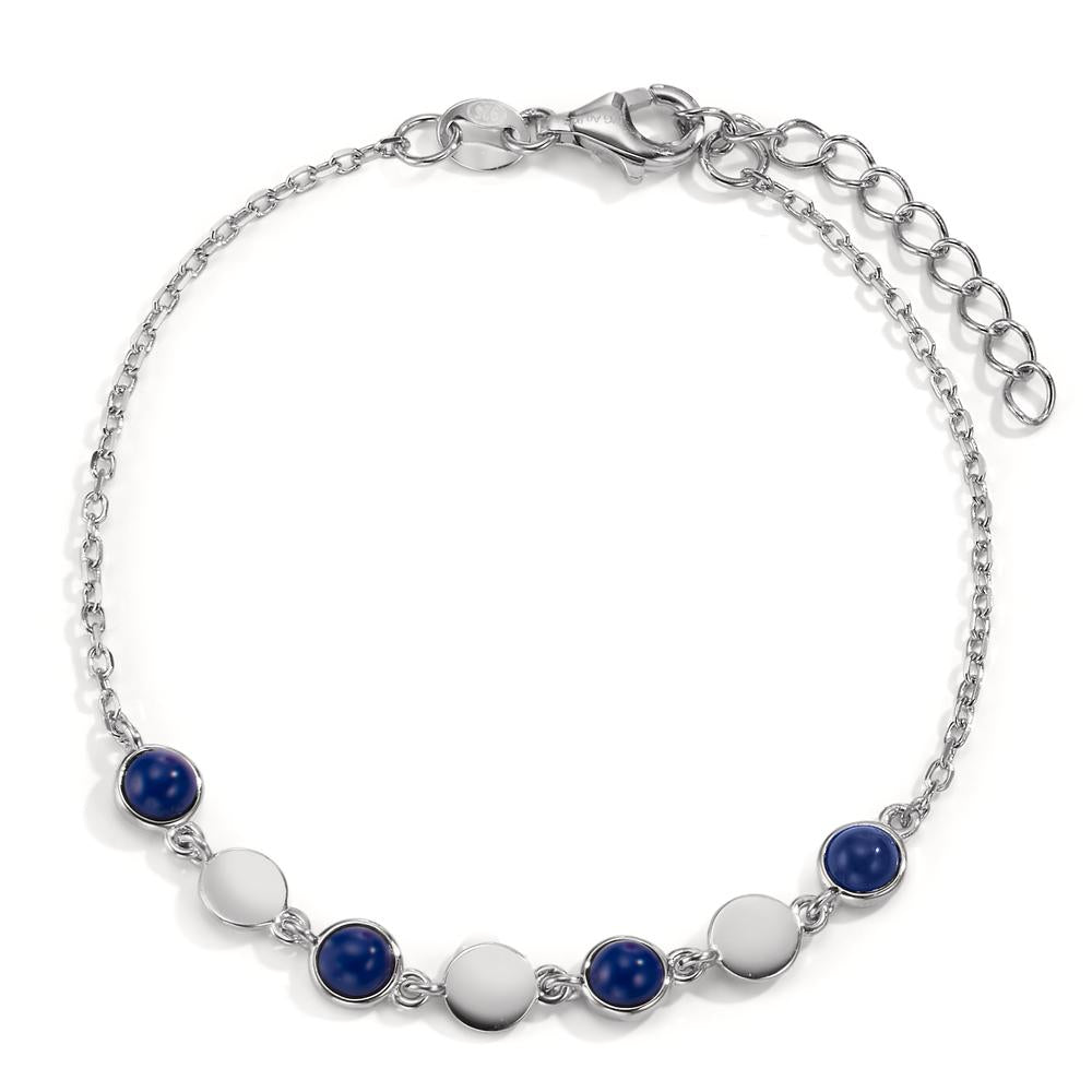 Armbånd Sølv Lapis lazuli 4 Sten rhodineret 16-19 cm