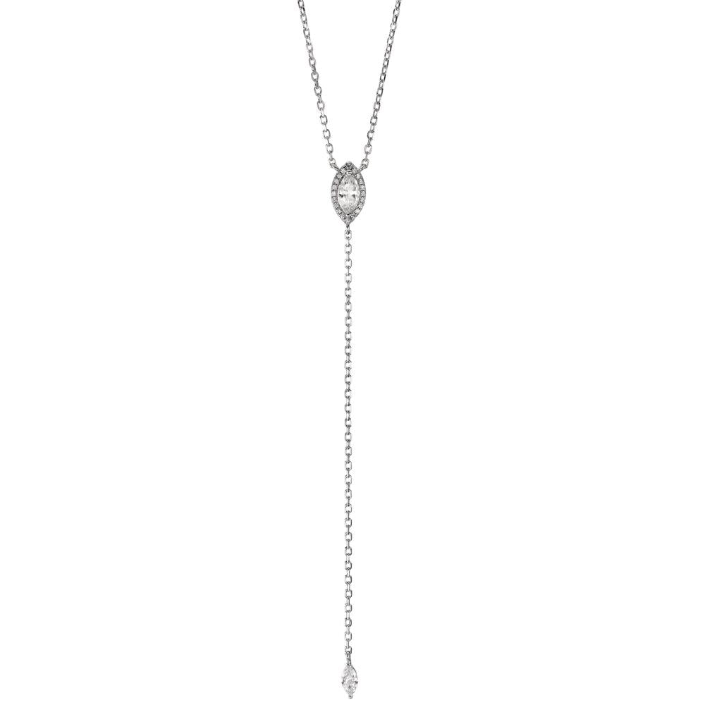 Collier Sølv Zirconia rhodineret 42-47 cm