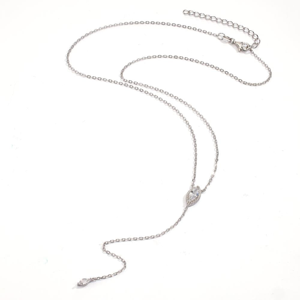 Collier Sølv Zirconia rhodineret 42-47 cm