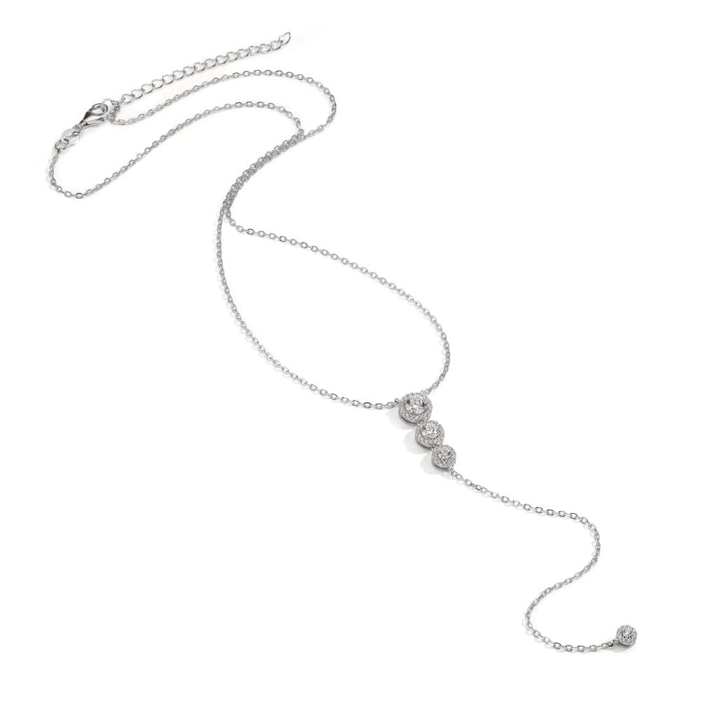 Collier Sølv Zirconia rhodineret 41-46 cm