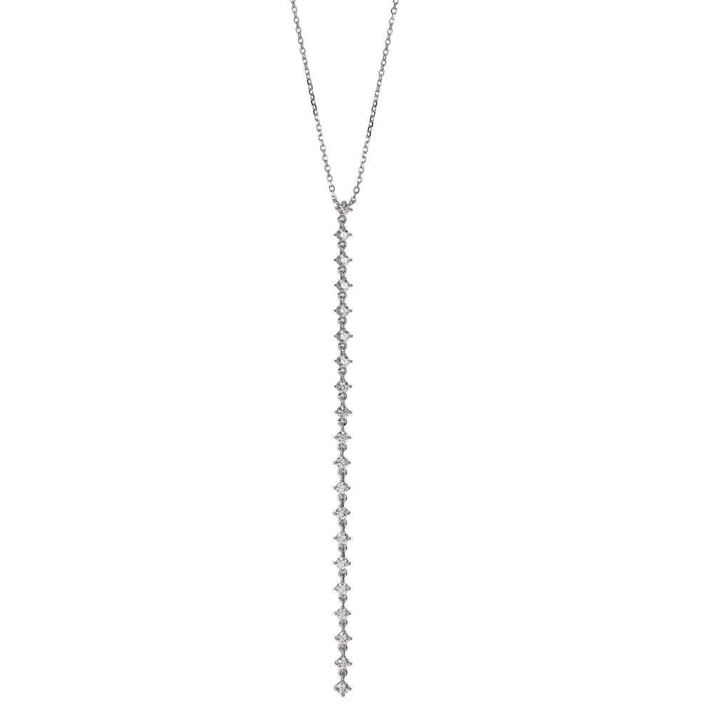 Collier Sølv Zirconia 20 Sten rhodineret 40-45 cm