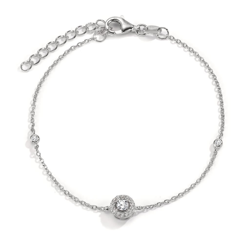 Armbånd Sølv Zirconia rhodineret 16-19 cm