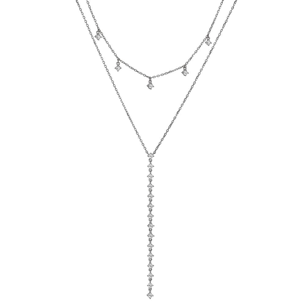 Collier Sølv Zirconia rhodineret 37-42 cm