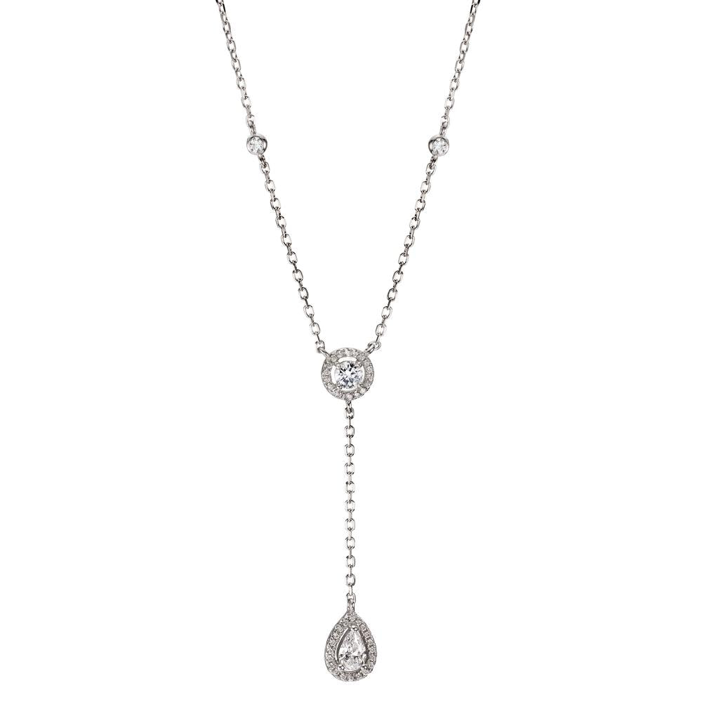 Collier Sølv Zirconia rhodineret 40-44 cm