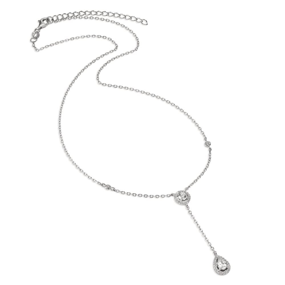 Collier Sølv Zirconia rhodineret 40-44 cm