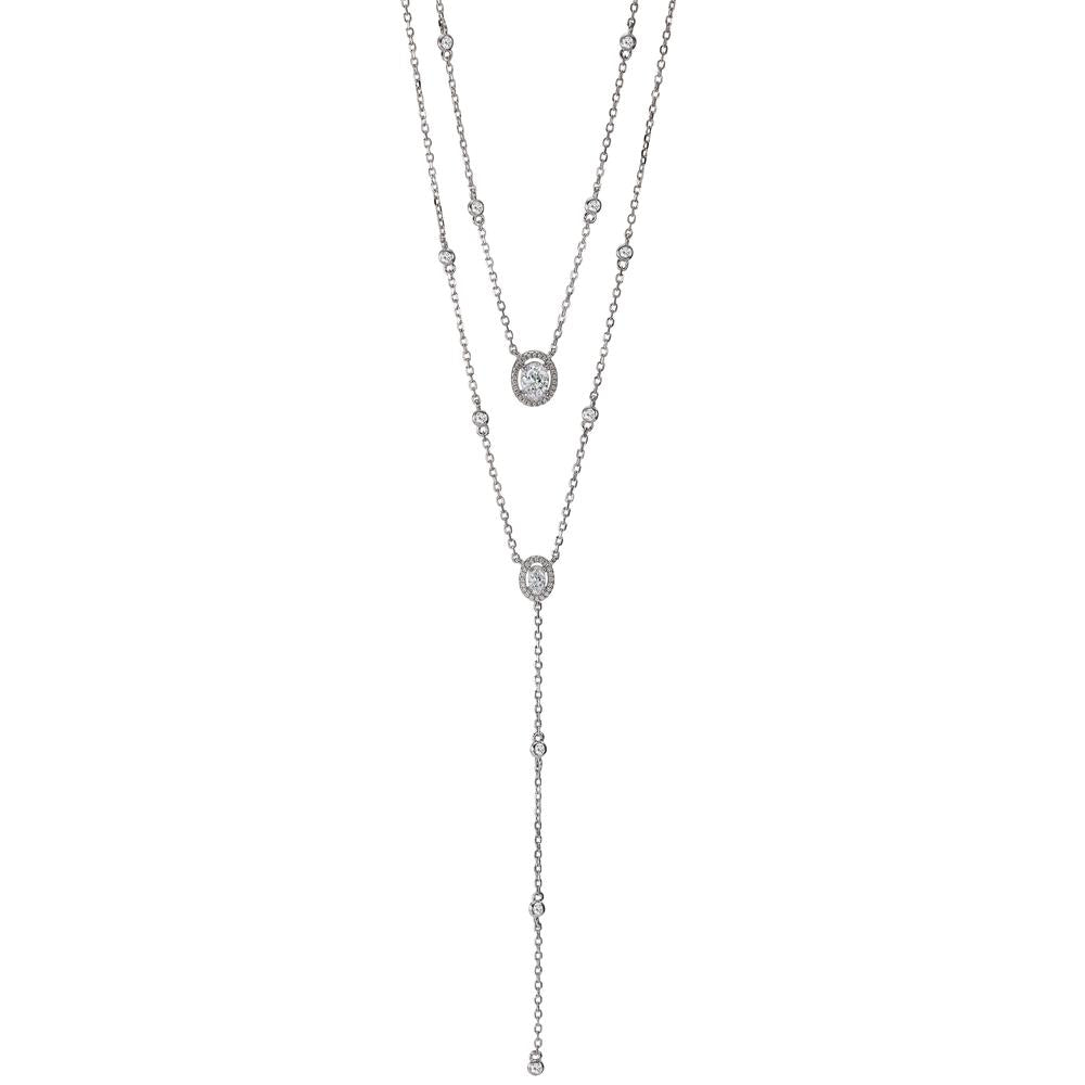 Collier Sølv Zirconia rhodineret 40-45 cm