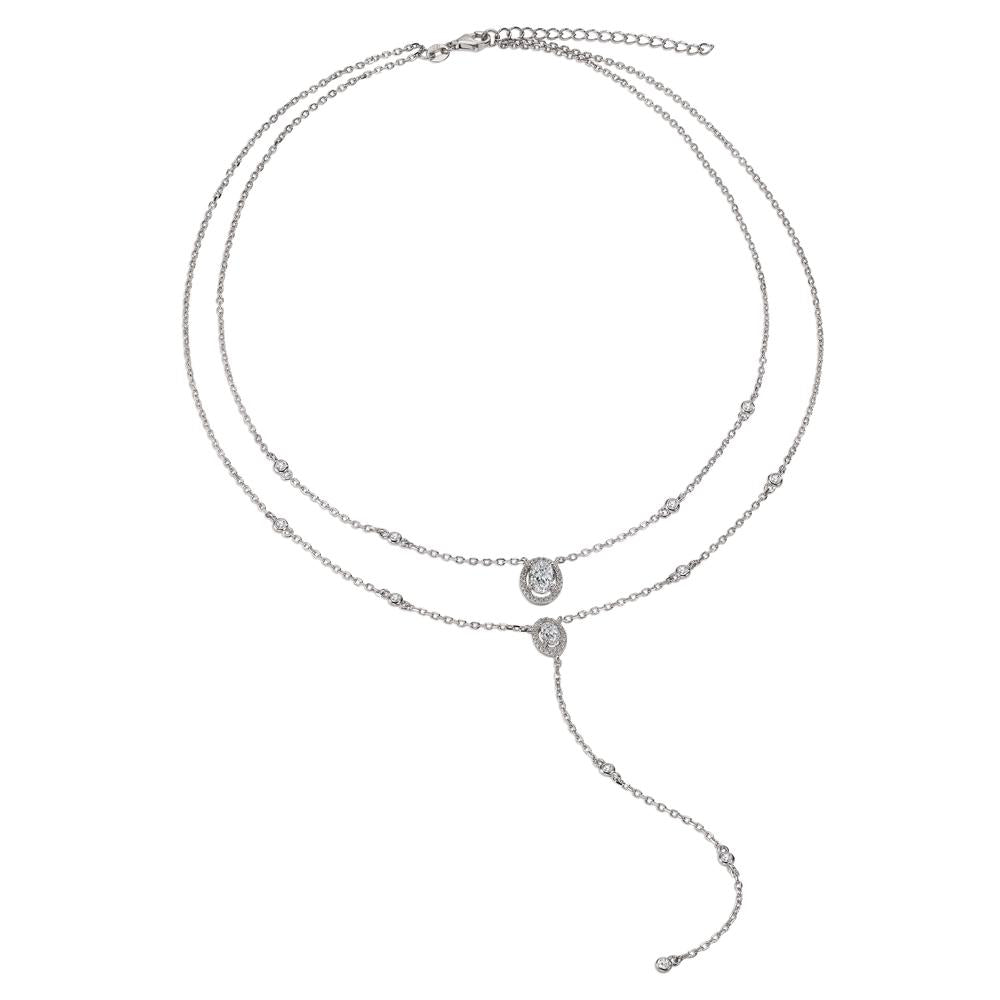 Collier Sølv Zirconia rhodineret 40-45 cm