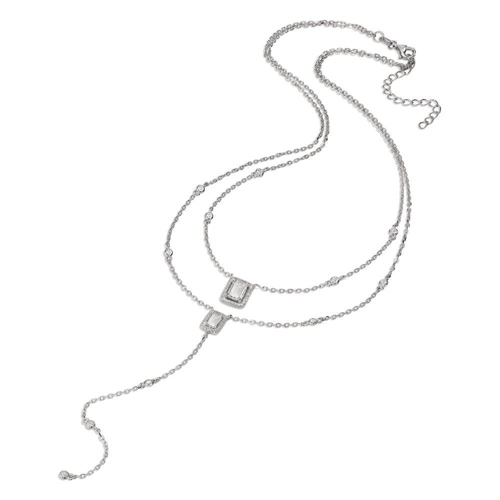 Collier Sølv Zirconia rhodineret 39-44 cm