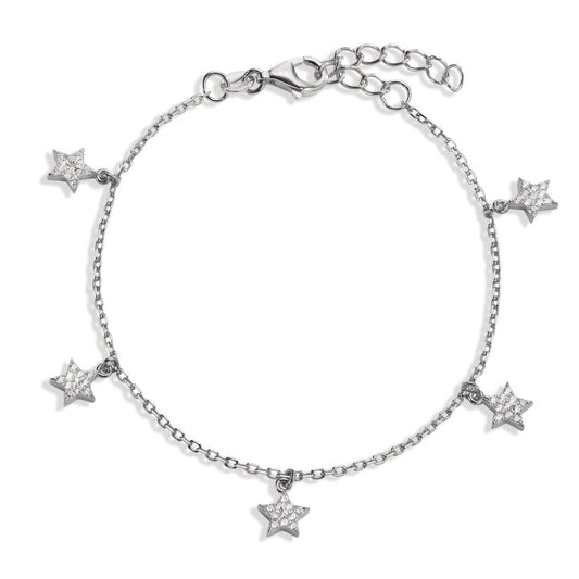 Armbånd Sølv Zirconia rhodineret stjerne 16-19 cm