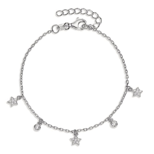 Armbånd Sølv Zirconia rhodineret stjerne 16-19 cm