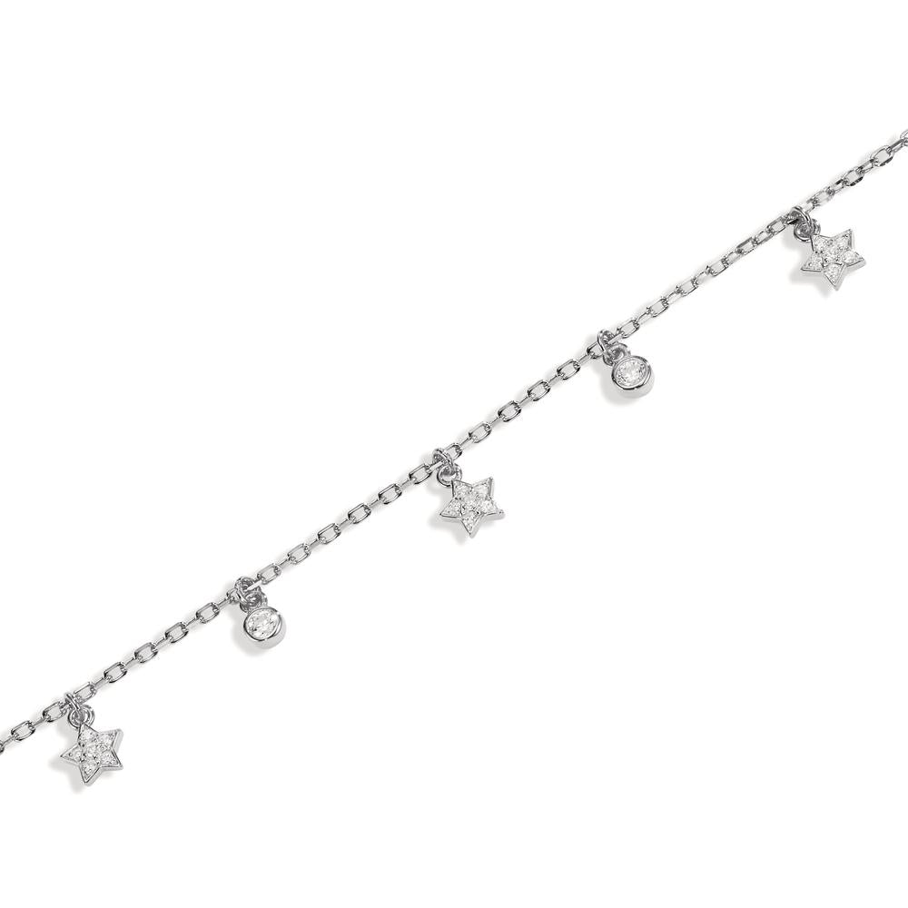 Armbånd Sølv Zirconia rhodineret stjerne 16-19 cm