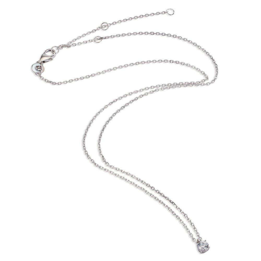 Collier Sølv Zirconia rhodineret 40-45 cm