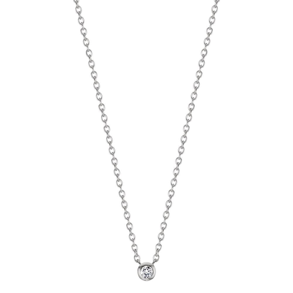 Collier Sølv Zirconia rhodineret 40-45 cm