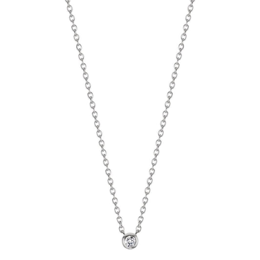 Collier Sølv Zirconia rhodineret 40-45 cm