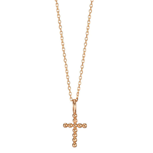 Collier Bronze Zirconia forgyldt Kryds 45 cm