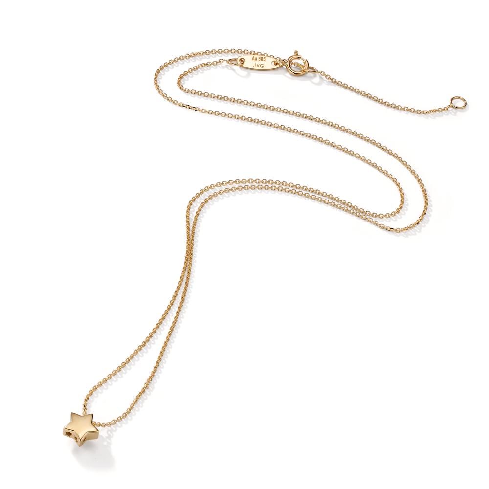 Collier 585/14K guld stjerne 39-42 cm