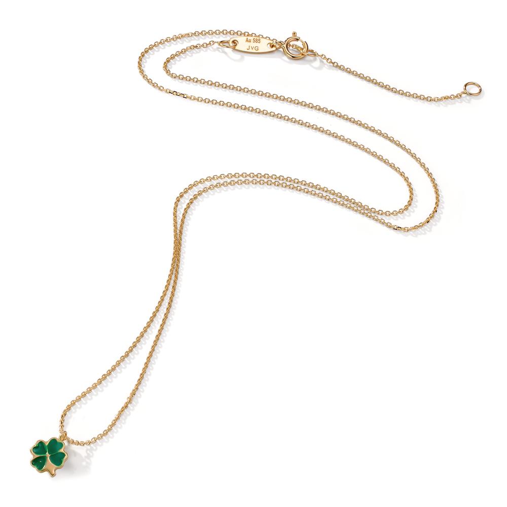 Collier 585/14K guld malet Shamrock 39-42 cm