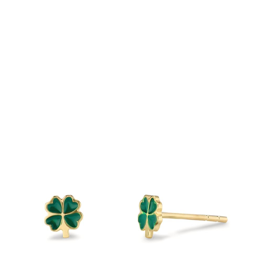 Ørestikker 585/14K guld malet Shamrock Ø5 mm