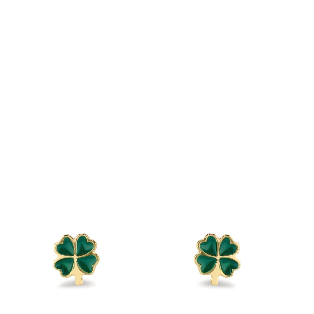 Ørestikker 585/14K guld malet Shamrock Ø5 mm