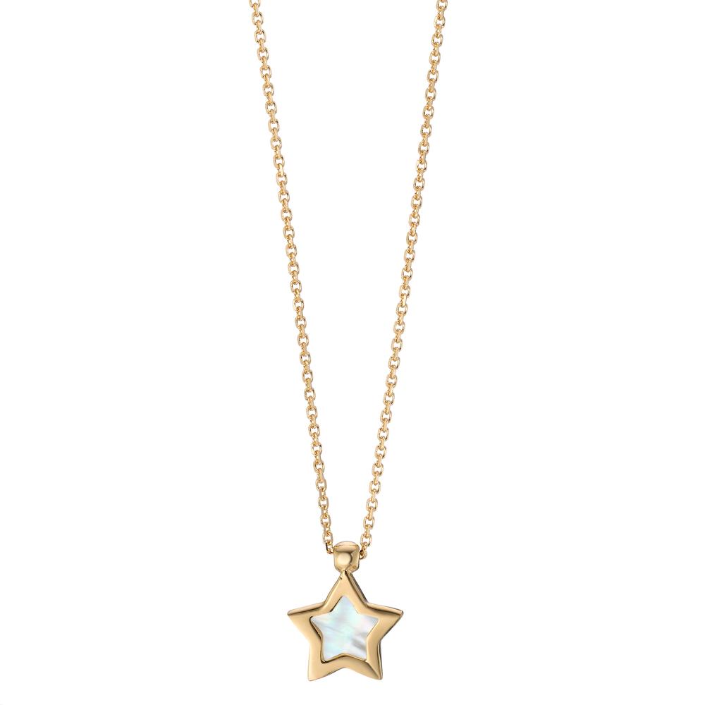 Collier 585/14K guld Perlemor stjerne 39-42 cm